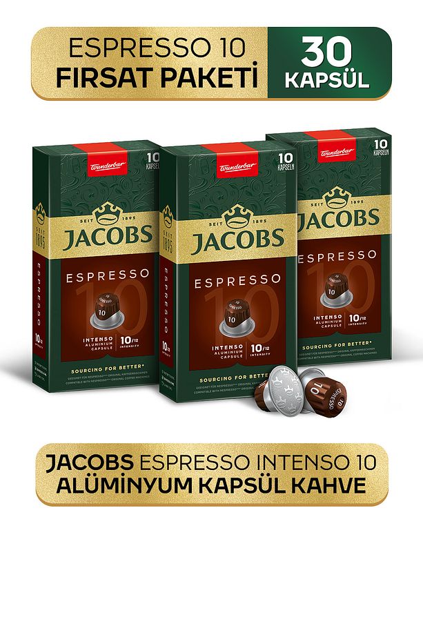 Espresso 10 Intenso Nespresso Uyumlu Alüminyum Kapsül Kahve 10 Adet X 3 Paket - 1