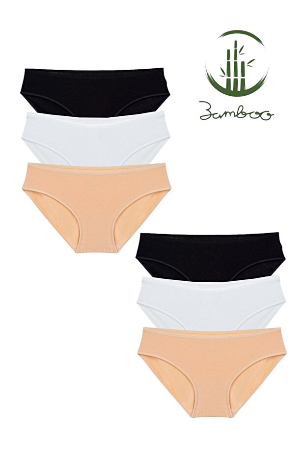 6 Pack Women's Mixed Bamboo High Quality Stretchy Soft Bikini Panties