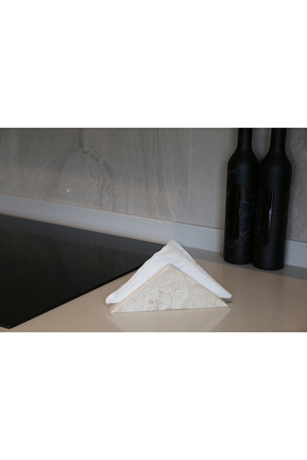 Bej Mermer Üçgen Peçetelik - 2