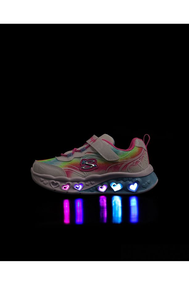 Flutter Heart Lights - Groovy Swirl Küçük Kız Çocuk Beyaz Işıklı Spor Ayakkabı 303253N Wmlt - 8