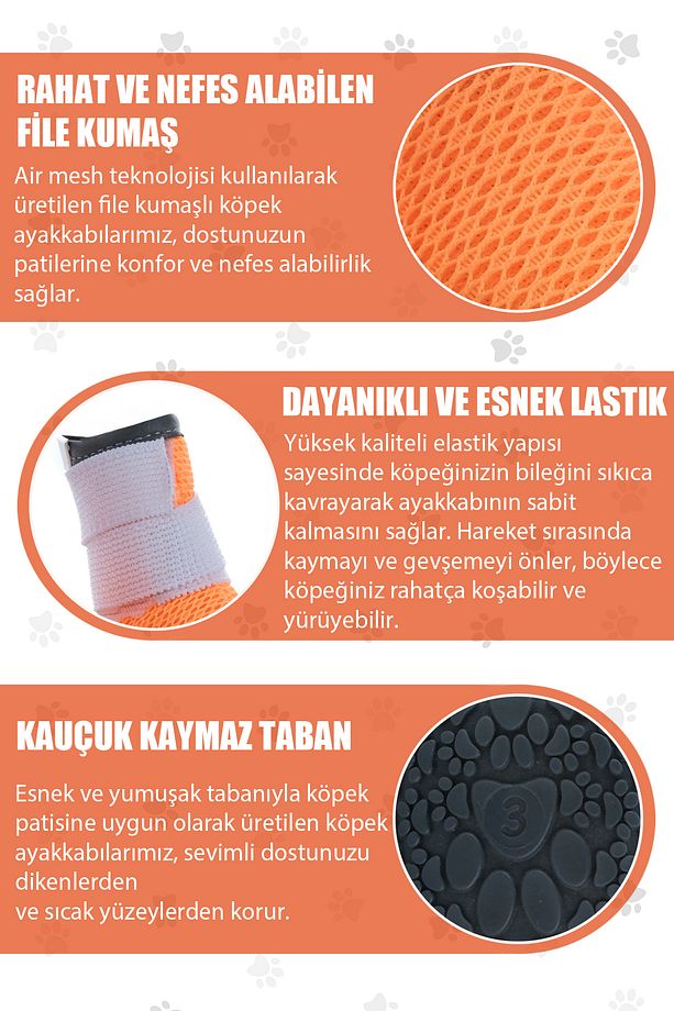 Köpek Ayakkabısı - Lastikli Köpek Ayakkabısı - Kaydırmaz Kauçuk Taban Köpek Ayakkabısı - 6