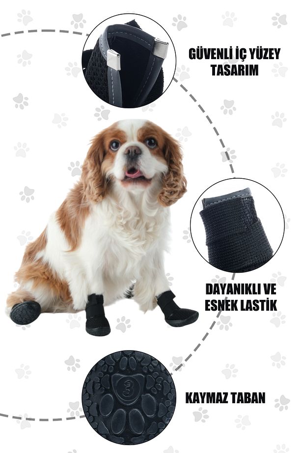 Köpek Ayakkabısı - Lastikli Köpek Ayakkabısı - Kaydırmaz Kauçuk Taban Köpek Ayakkabısı - 7