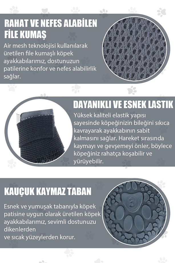 Köpek Ayakkabısı - Lastikli Köpek Ayakkabısı - Kaydırmaz Kauçuk Taban Köpek Ayakkabısı - 6