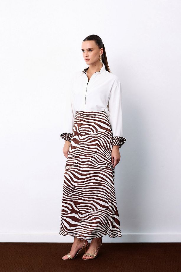 Zebra Desen Etek - Kahve - 1