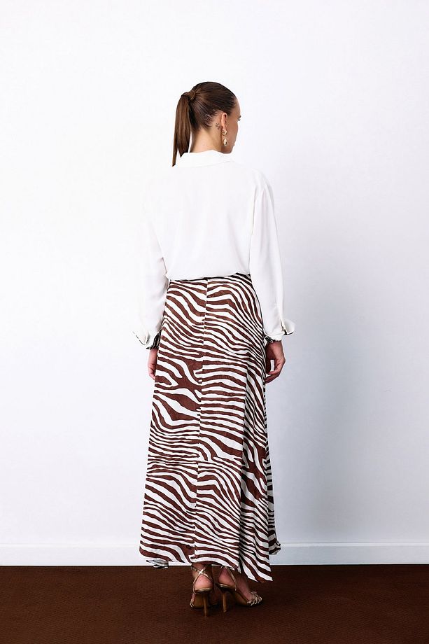 Zebra Desen Etek - Kahve - 8