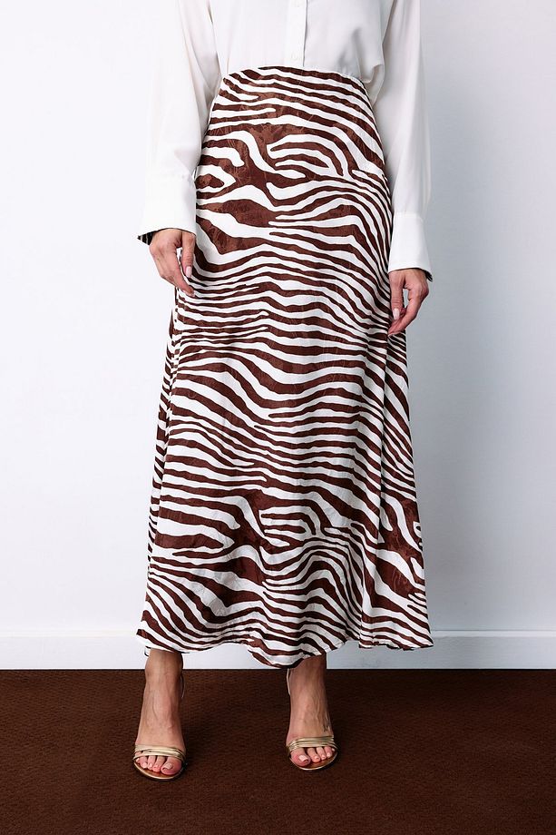 Zebra Desen Etek - Kahve - 7