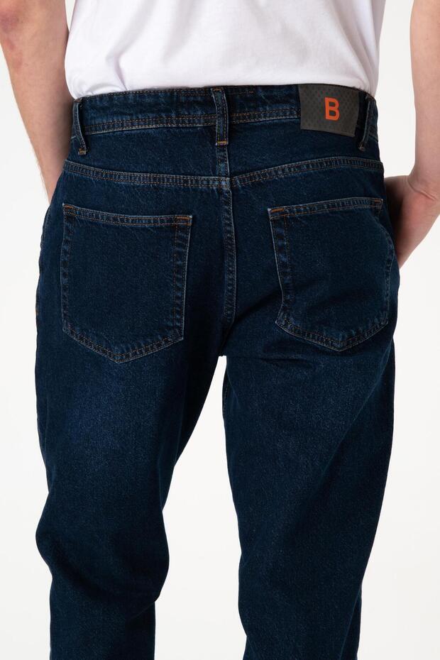 Napoli Original Jean Pants Side Pocket Comfortable Fit Modern Leg 100% Cotton Navy Blue Jeans - 7