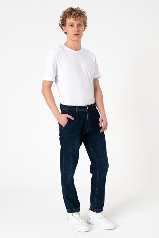 Napoli Original Jean Pants Side Pocket Comfortable Fit Modern Leg 100% Cotton Navy Blue Jeans - 1