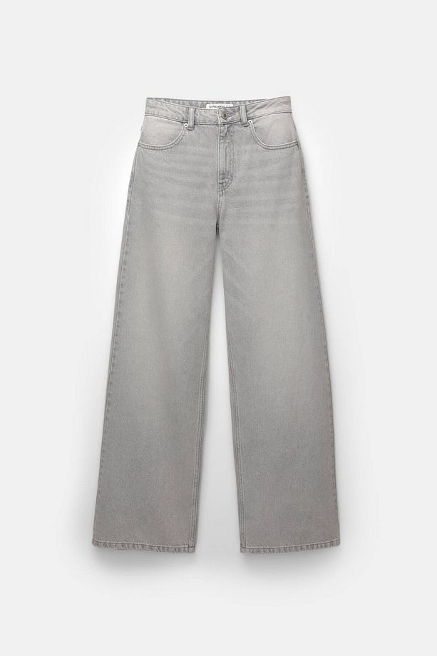 Yüksek bel geniş paça jean - 4