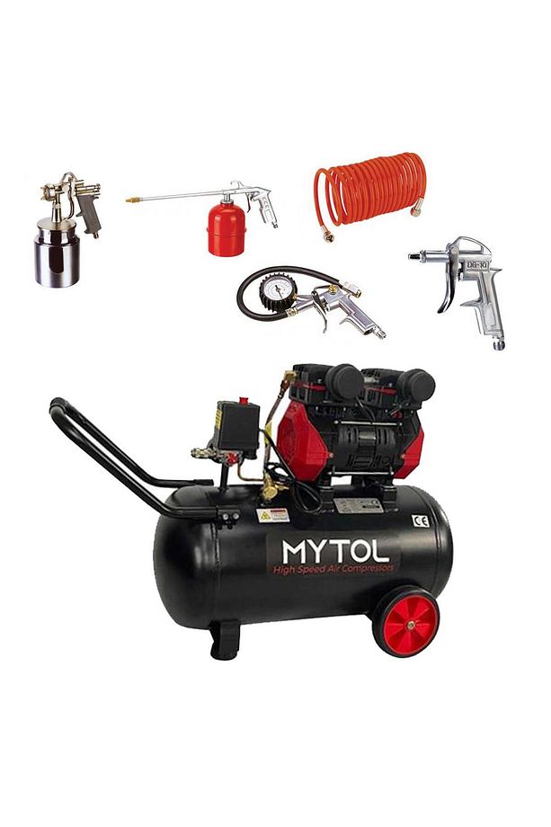Myk0501 Yüksek Hızlı Hava Kompresörü 50 Litre 5 Parça Havalı Set - 1