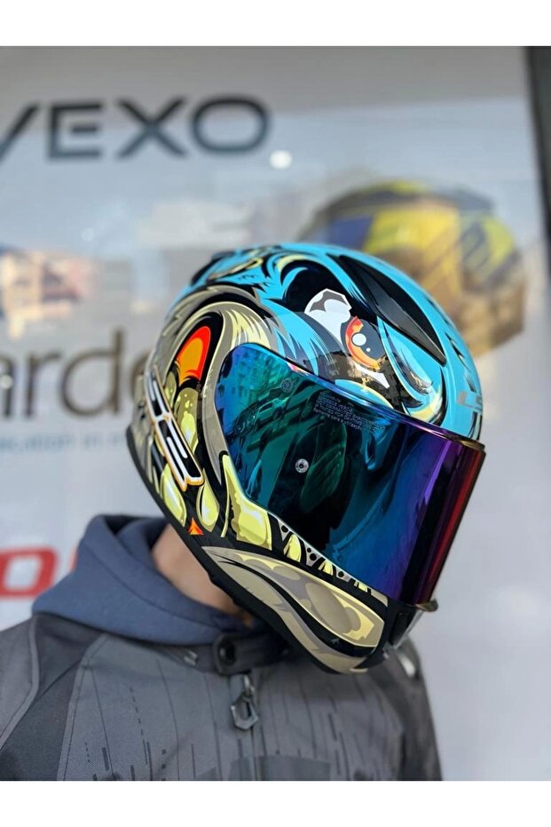 RAPID 2 NEO MAVİ-MOR KASK - GÖKKUŞAĞI VİZÖR - 4