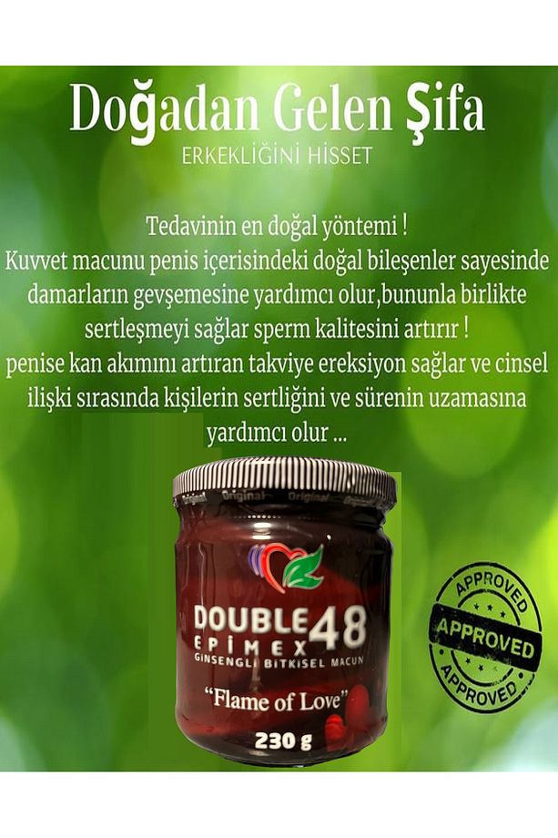 Double Epimex 48 Üzüm Pekmezi Ginseng Bitkisel Macun 230 gr Gold Epimex Delay - 2