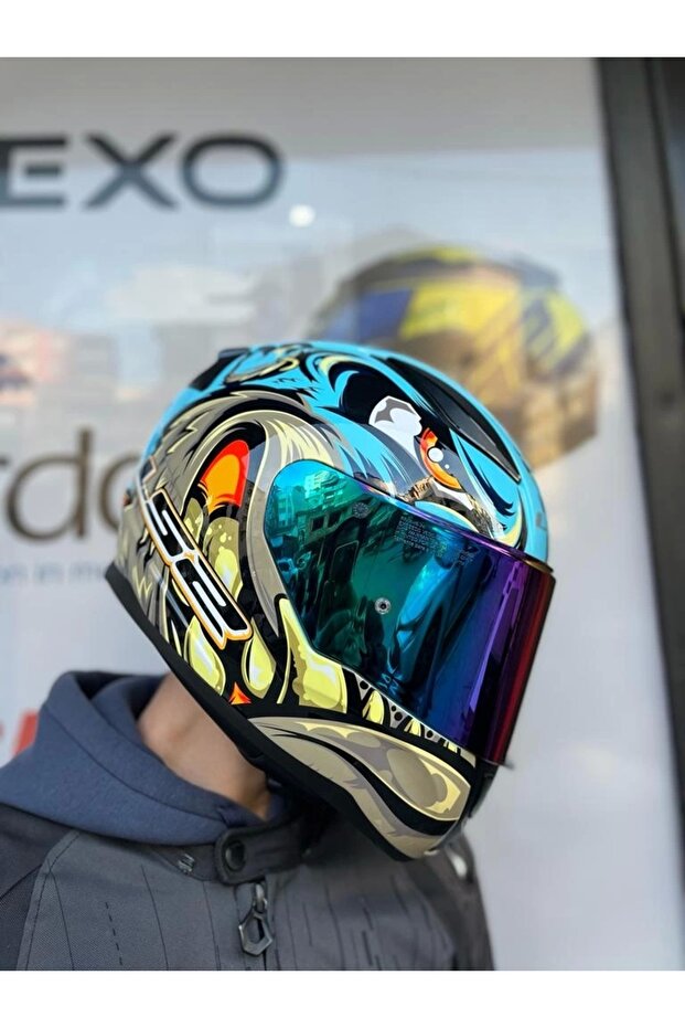 RAPID 2 NEO MAVİ-MOR KASK - GÖKKUŞAĞI VİZÖR - 2