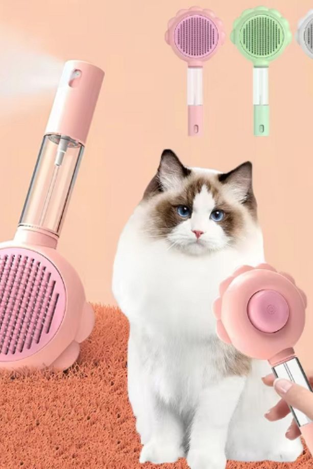 Çift Fonksiyonlu Su Sprey Hazneli | Tuşlu Kedi Tarağı | Kedi Köpek Fırçası - 5