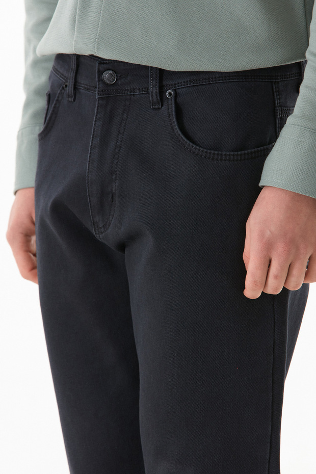 Fermuarlı Regular Fit Jean - 5
