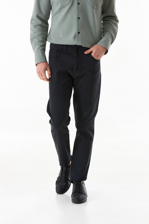 Fermuarlı Regular Fit Jean - 4
