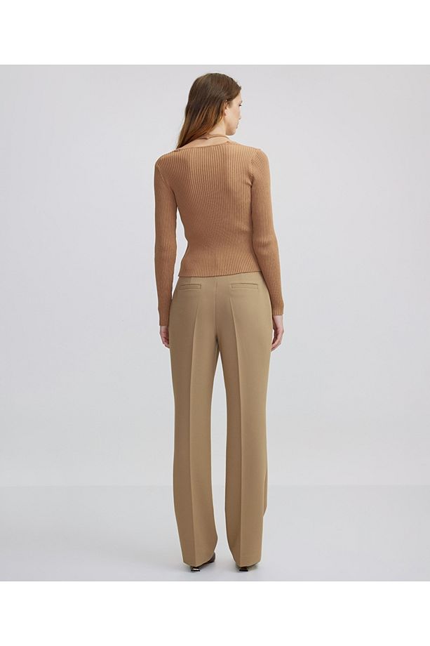 Çift parça görünüm cutout triko - 5