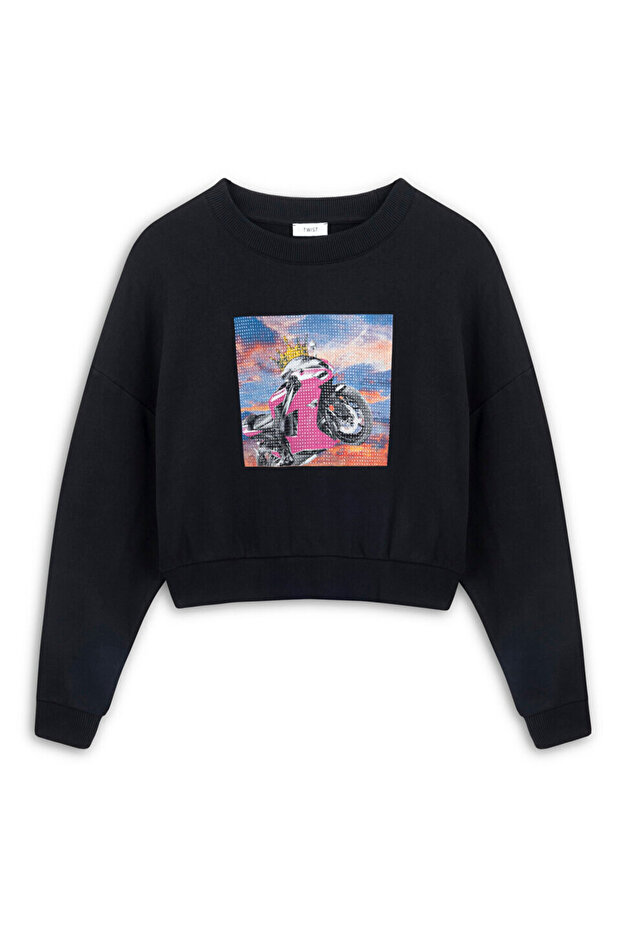 Hotfıx baskılı sweatshırt - 3