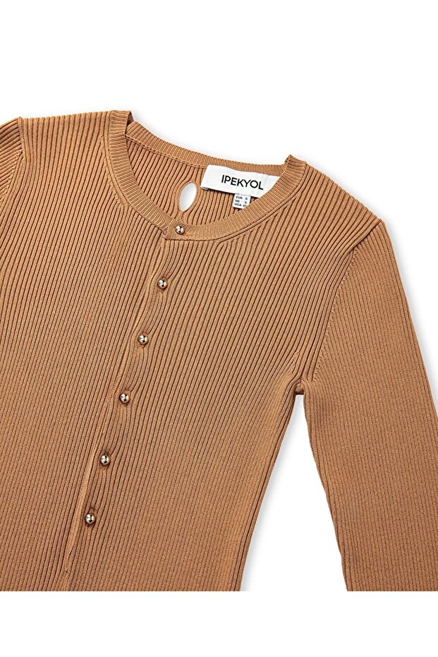 Cutout triko elbise - 4