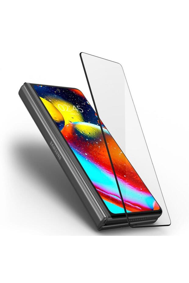 Galaxy Z Fold 3 Glass Screen Protector Glas.Tr Full Cover 1 Pcs + Hinge Film 1 Pcs Black - Agl03732
