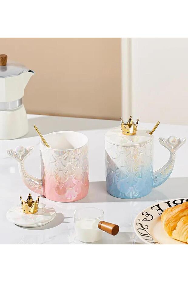Mermaid Crown Patterned Ceramic Mug - 2