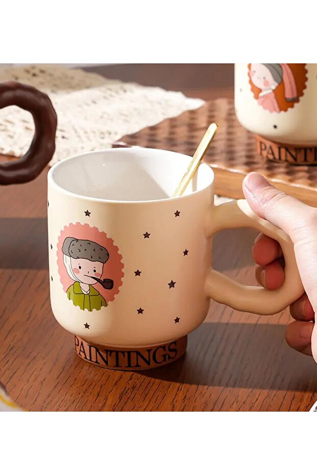 كوب سيراميك مع شخصية فنية للرسام - 5