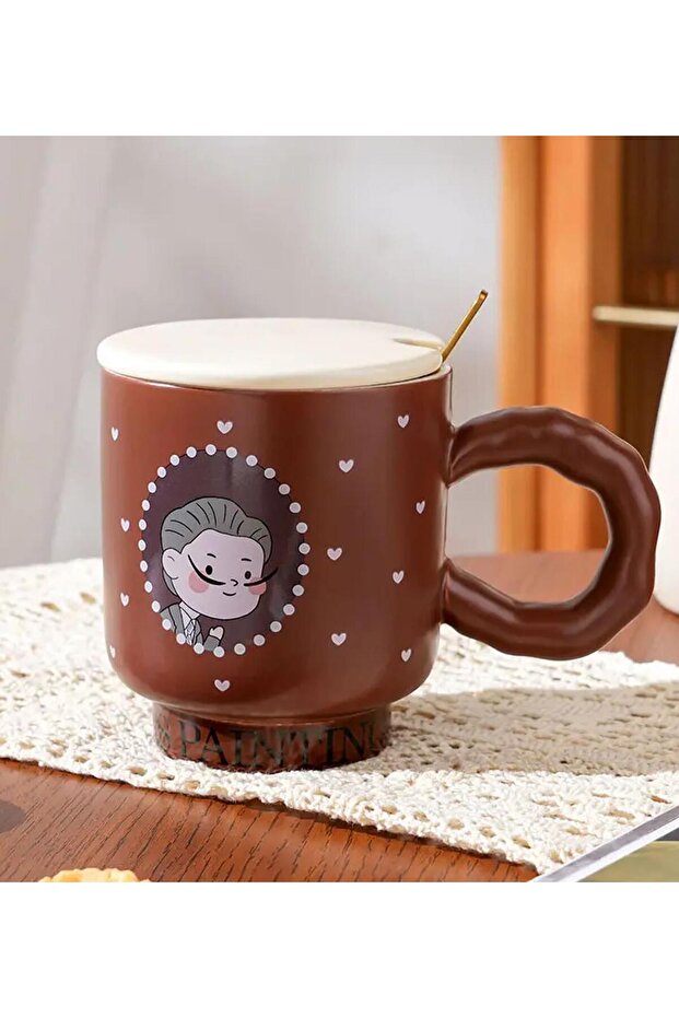 كوب سيراميك مع شخصية فنية للرسام - 4