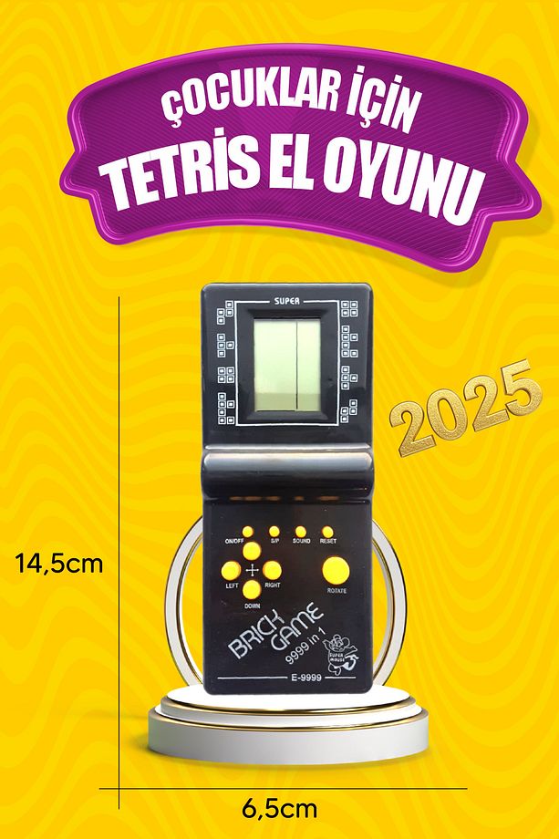 Pilli Tetris Gameboy Nostalji Mavi Oyuncak - 4