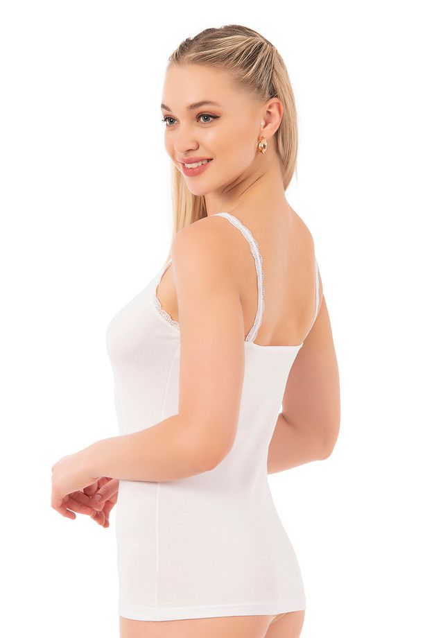 Özkan 24675 Kadın Modal Pamuklu Ince Askılı Dantelli Atlet - 2
