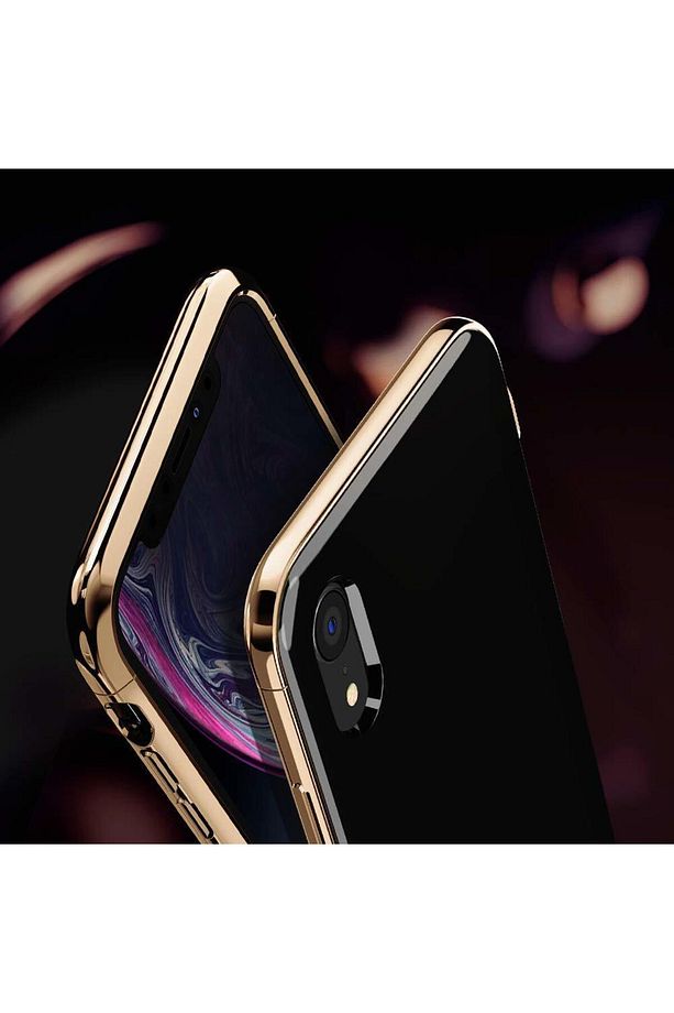 Apple iPhone XR Kılıf La Manon Étui Gold Black - 064CS25311 - 4