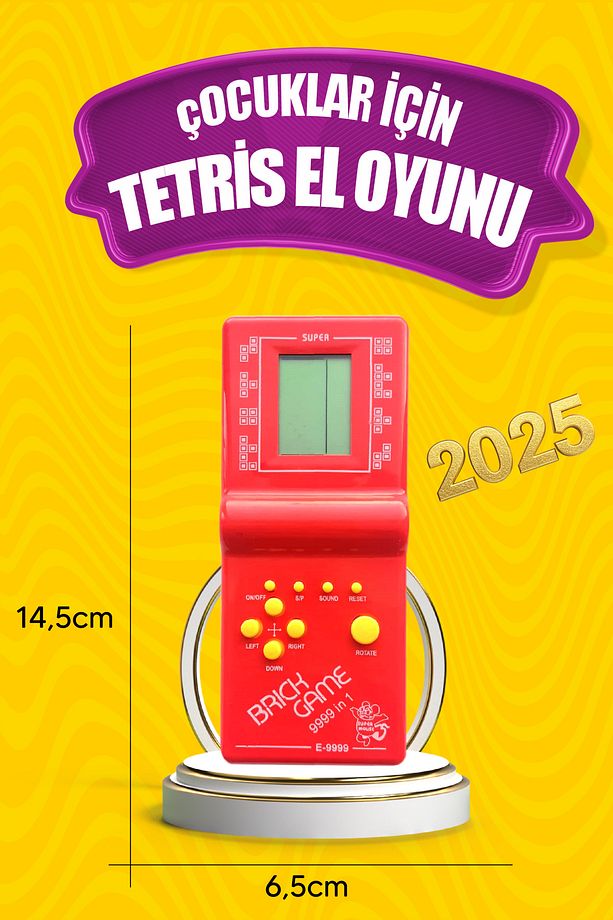 Pilli Tetris Gameboy Nostalji Mavi Oyuncak - 3