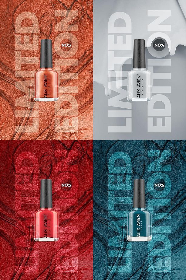 Yüksek Pigmentli Uzun Süre Kalıcı Hızlı Kuruma Sağlayan Parlak Bitişli Oje 10'lu Nail Lacquer Set 03 - 6