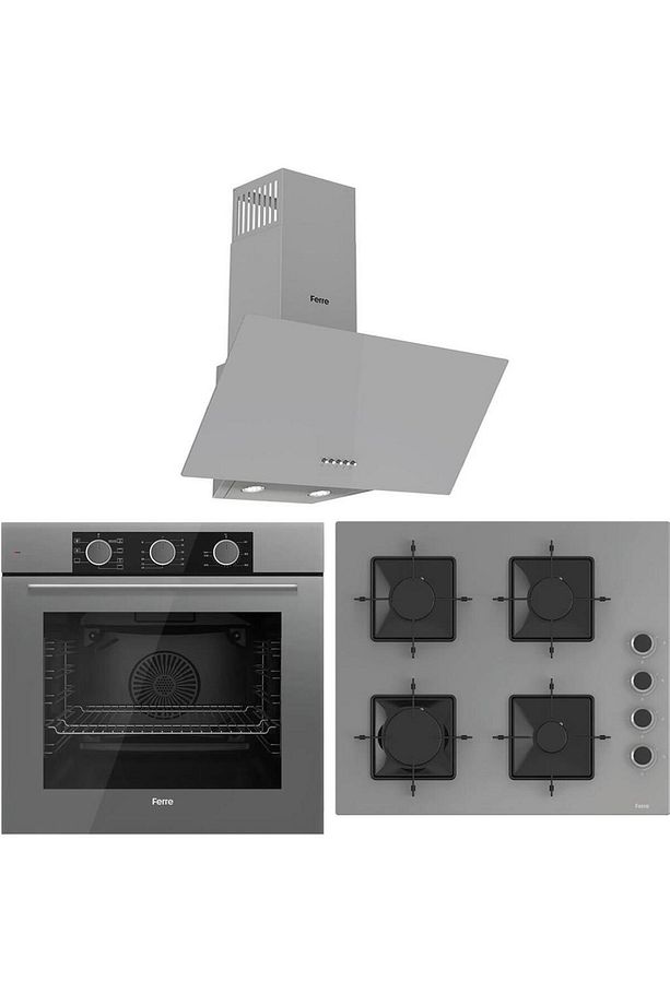 Fryart Qxe62cpr-ss208-d088 Turbo Ankastre Set - Gri - 1