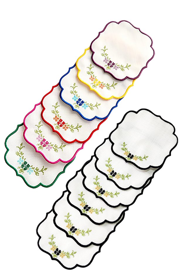 12 Pieces Cross Stitch Cocktail Napkin Party Napkin Presentation Napkin