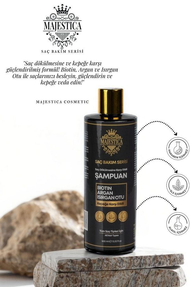 (TUZSUZ) Biotin, Argan, Isırgan Otlu Şampuan 400 Ml, Dökülme Ve Kepeğe Karşı Etkili - 2