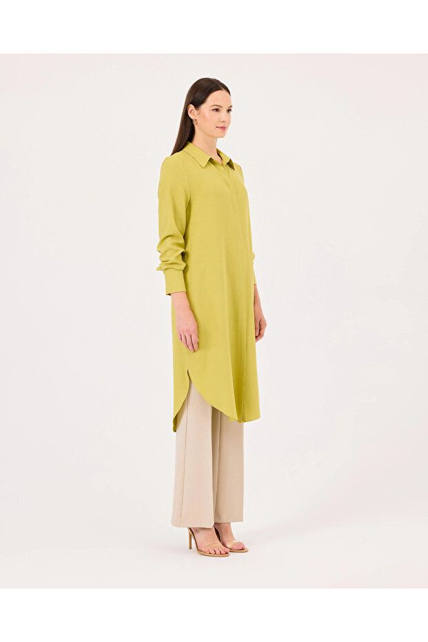 Gömlek Yaka Düğmeli Tunik - 2
