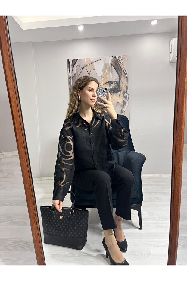 Gül Desenli Gömlek - 2