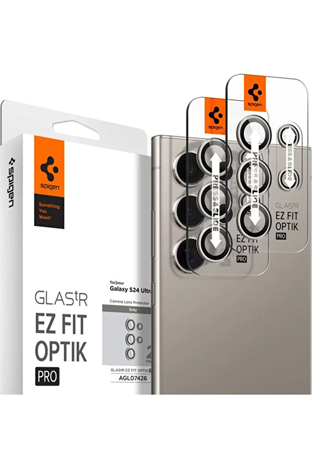 واقي زجاجي لعدسة كاميرا جالاكسي S24 ألترا من Glas.tr Ez Fit Optical Pro (قطعتان)
