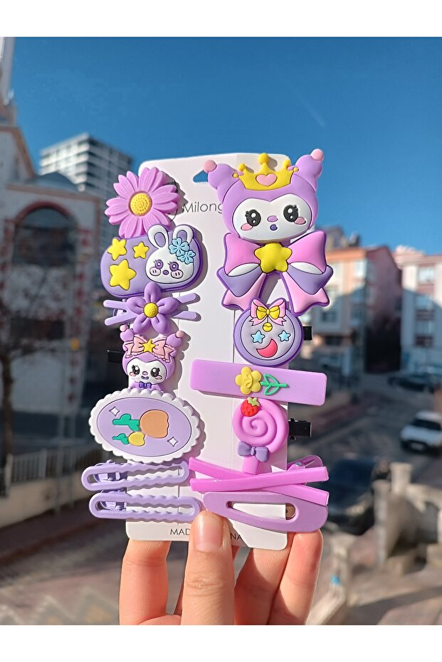 Set of 14 Mixed Figure Collet Clip Snap Cute Silicone Buckle