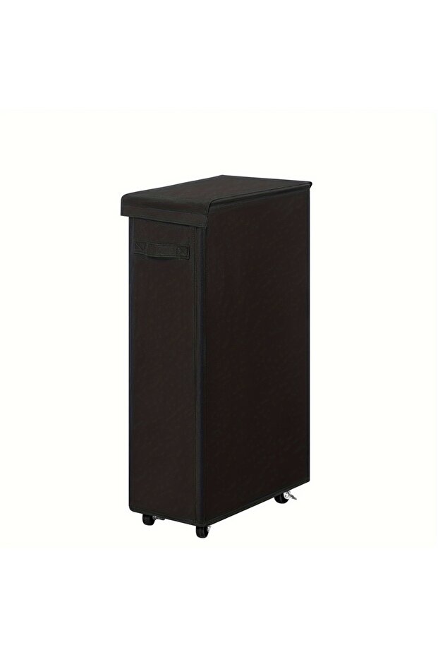 Black 1PC Laundry Basket With Wheels And Lid,Closed Laundry Hamper,Suitable For Bedrooms,Bathtubs,La