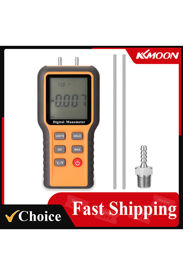 Digital Manometer ℃ ℉ Switchable 12 Pressure Units LCD Display Adjustable Temperature Tool Pipes... - 8