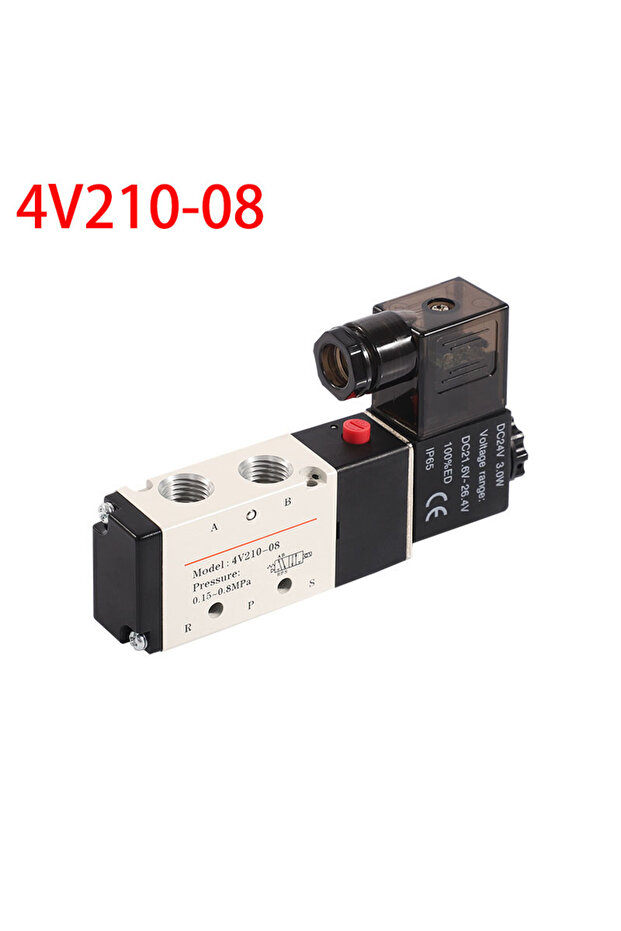 DC24V 4V210-08 Pneumatic Electric Solenoid Valve 5 Way 2 Position Control Air Gas Magnetic Valve 4V2