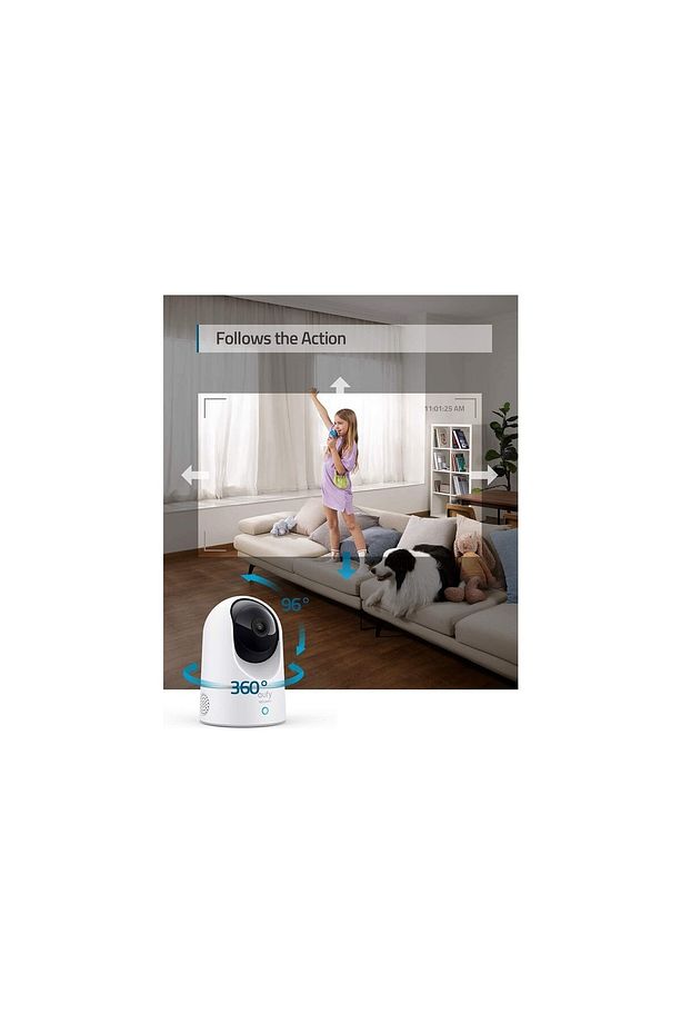 Eufy Security 360 Derece Dönebilen Kızılötesi Gece Görüşlü Ip Kamera - 2k Hd - T8410 - 6