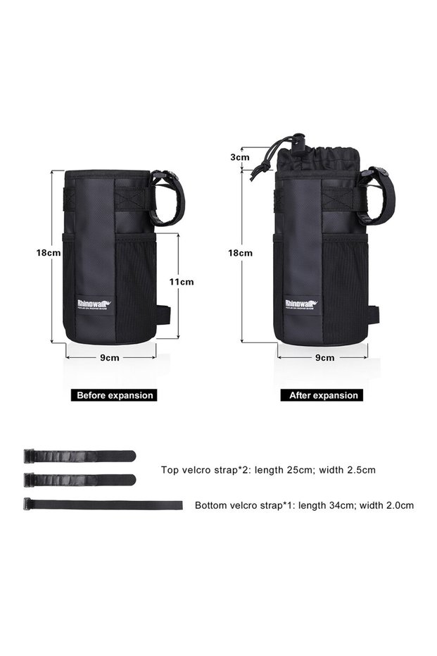 Black-1pc Bike Bottle Holder Cycling Water Bottle Carrier Pouch Insulated Kettle