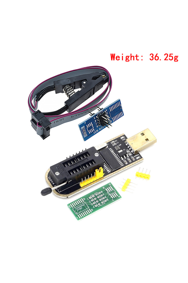 CH341A And Test Clip CH341A XTW100 24 25 Series EEPROM Flash BIOS CH341 USB Programmer Module + SOIC - 1