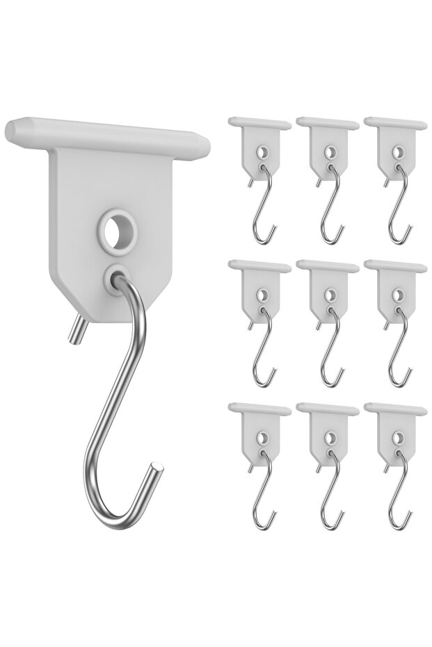 10pcs 10Pcs Sturdy Awning Hooks for RV S Shaped Camping Awning Hooks Metal Party Light Hangers Hats