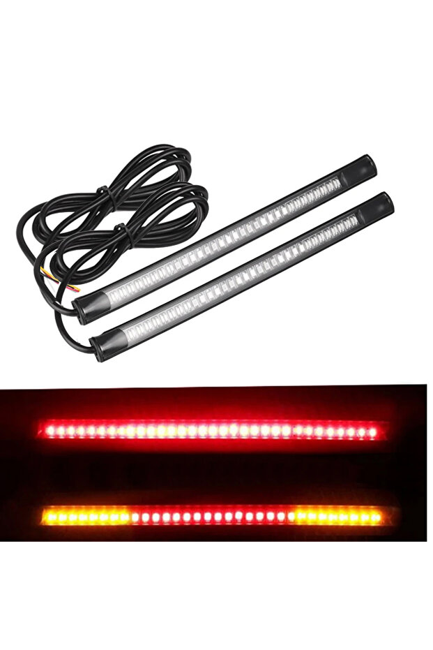2pcs 2pcs Flexible 48 LED Motorcycle Light Bar Strip Tail Turn Signal Tail Rear Brake Stop Bulb Lamp