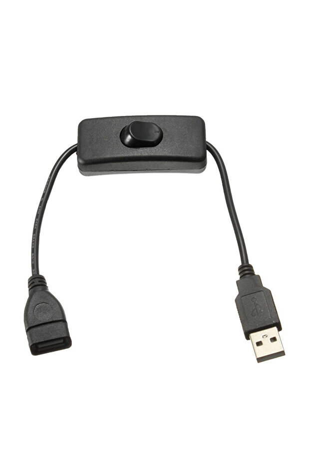 كابل USB STONEGO بطول 28 سم (أسود) مع مفتاح تشغيل/إيقاف لتمديد كابل USB LED على شكل سلسلة على شكل حرف U