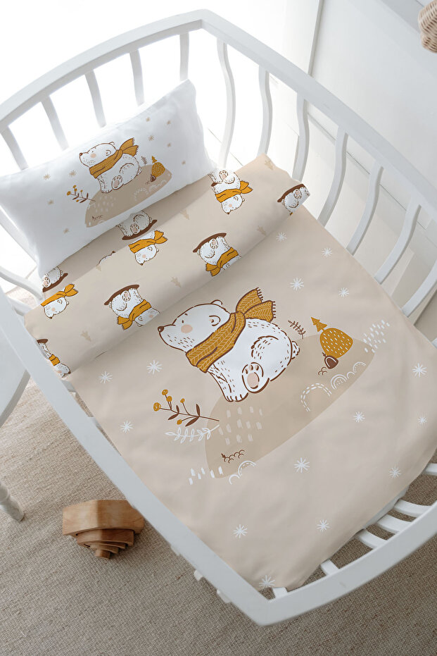 Park Bedding Set (80X120) - for Baby Series - Brown Scarf Bear