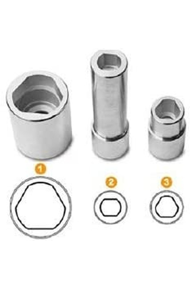 VE 3 قطع 3 قطع 1/2 مثلث متعدد الأسنان ومقبس وصواميل أداة لمضخة حقن لوحة الصمامات VE Bosch - 1